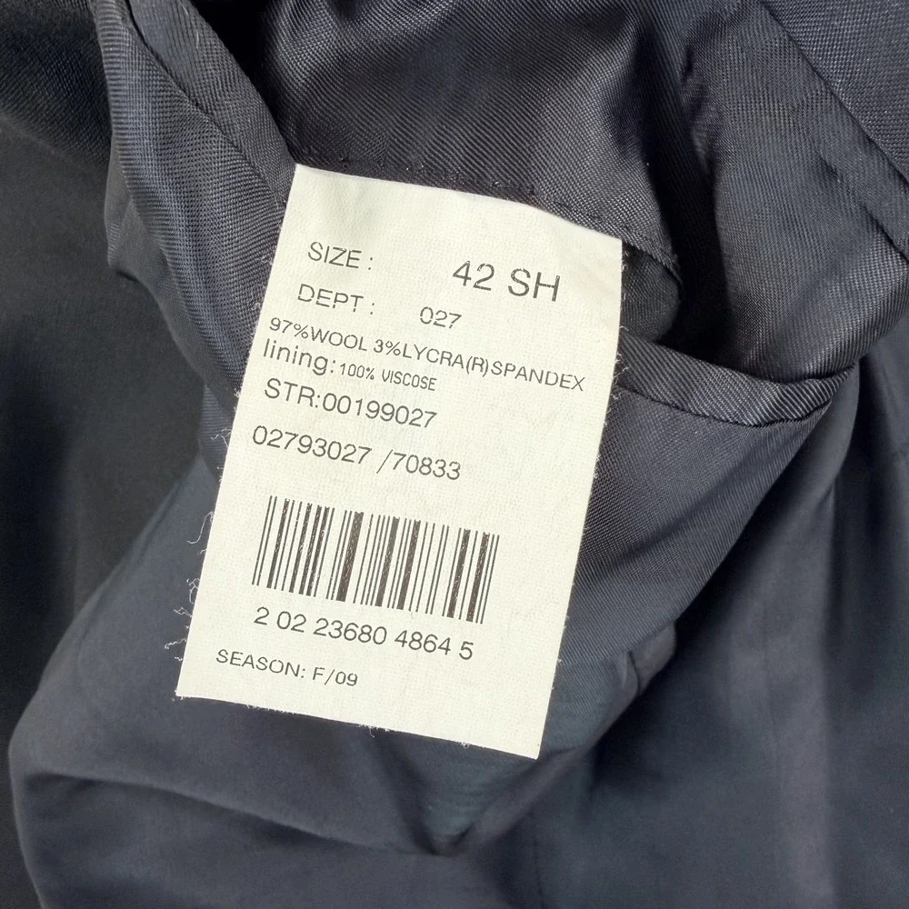 Brooks Brothers 346 Stretch Blazer Sport Coat Jacket Black Wool Men 42S Desinger